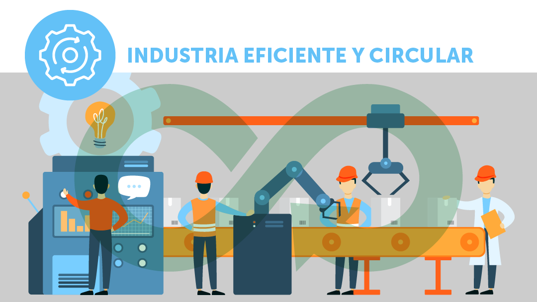 Ilustración de industria eficiente y circular
