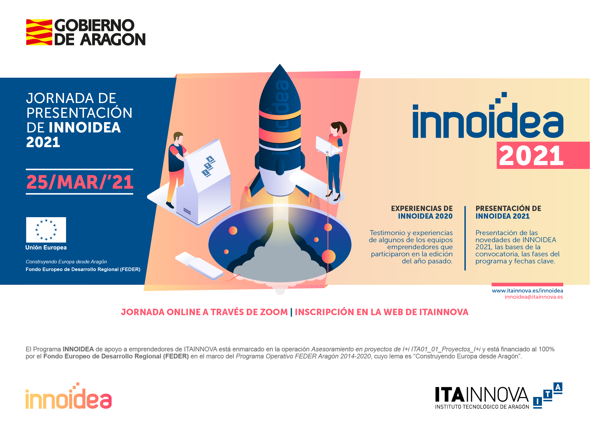 Nueva convocatoria de INNOIDEA 2021, para crear y consolidar empresas mediante la aceleración tecnológica