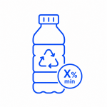 Icono que representa el requisito "Contenido mínimo de plástico reciclado"